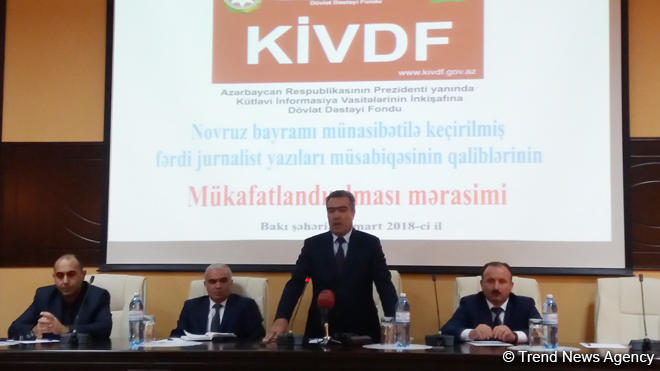 TREND-in əməkdaşı KİVDF-nin fərdi jurnalist yazıları müsabiqəsinin qalibi olub