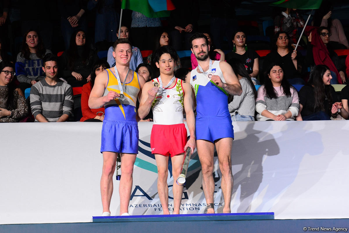 Bakıda idman gimnastikası üzrə Dünya Kubokunun qalibləri mükafatlandırılıb (FOTO)