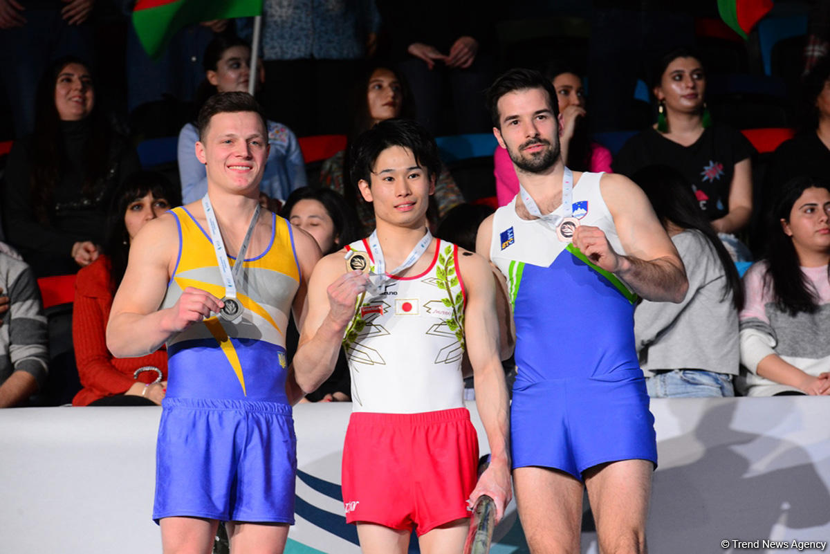 Bakıda idman gimnastikası üzrə Dünya Kubokunun qalibləri mükafatlandırılıb (FOTO)