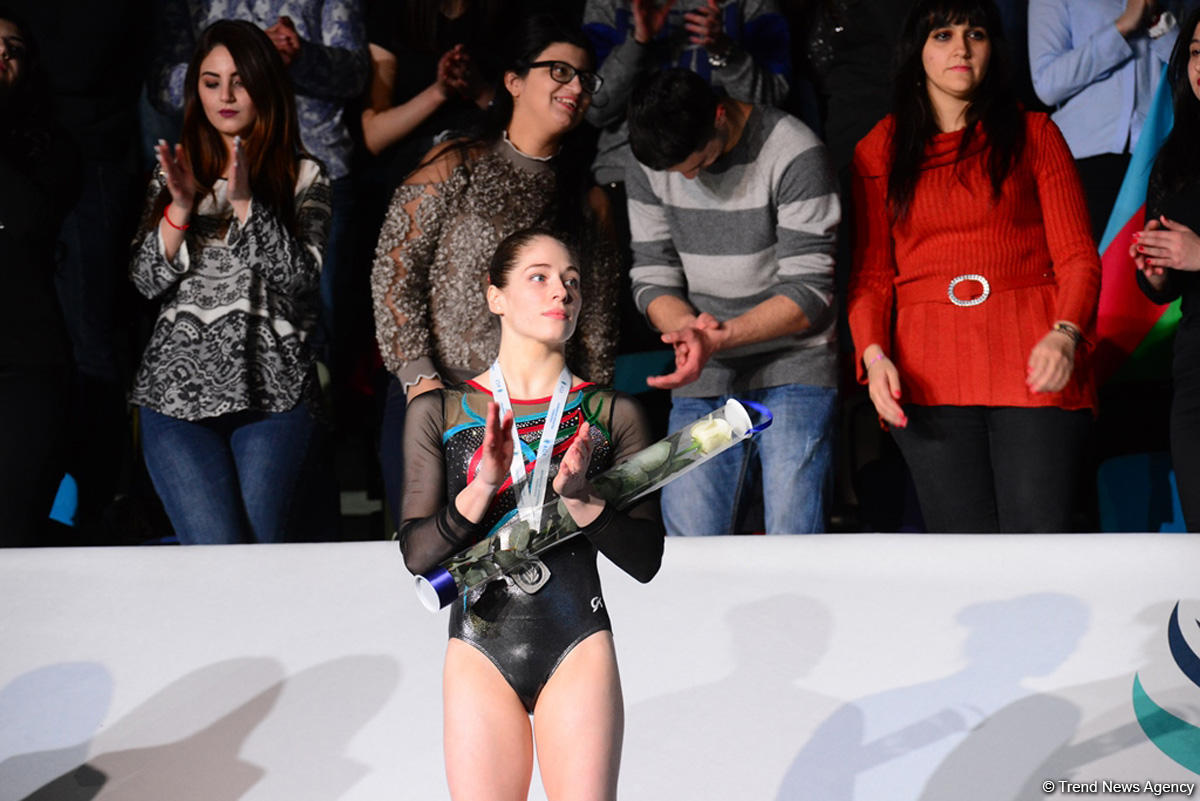 Bakıda idman gimnastikası üzrə Dünya Kubokunun qalibləri mükafatlandırılıb (FOTO)