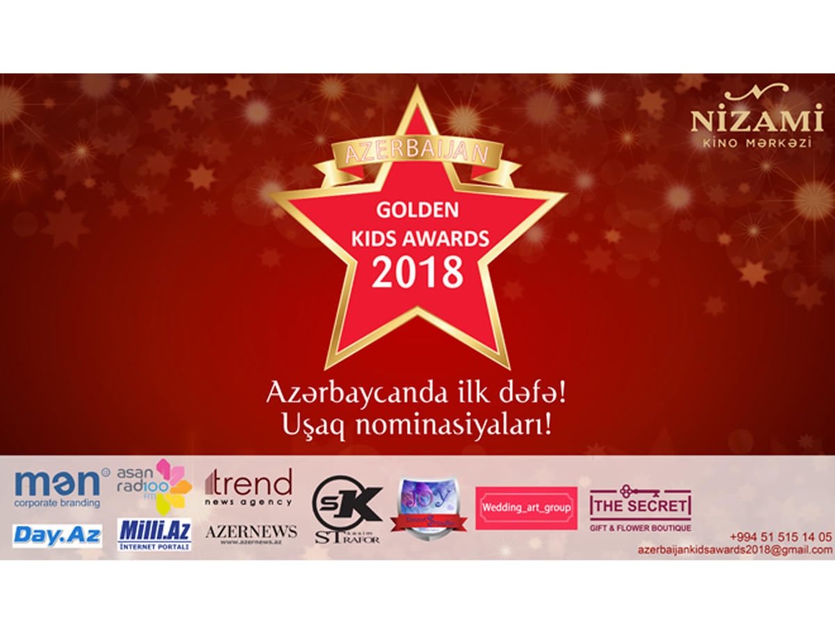 "Azerbaijan golden kids awards 2018" mükafatlandırma mərasimi baş tutacaq