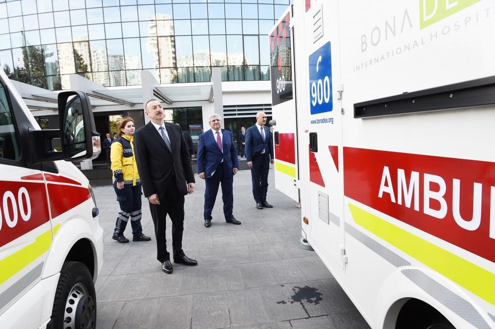 Prezident İlham Əliyev və birinci xanım Mehriban Əliyeva Bona Dea Beynəlxalq Hospitalının açılışında iştirak ediblər (FOTO) (YENİLƏNİB)