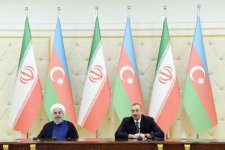 Azərbaycan və İran prezidentləri mətbuata bəyanatlarla çıxış ediblər (FOTO) (YENİLƏNİB)