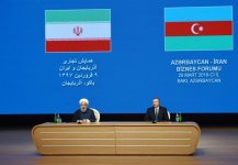 Azərbaycan və İran prezidentləri biznes forumda iştirak ediblər (FOTO) (YENİLƏNİB-4)