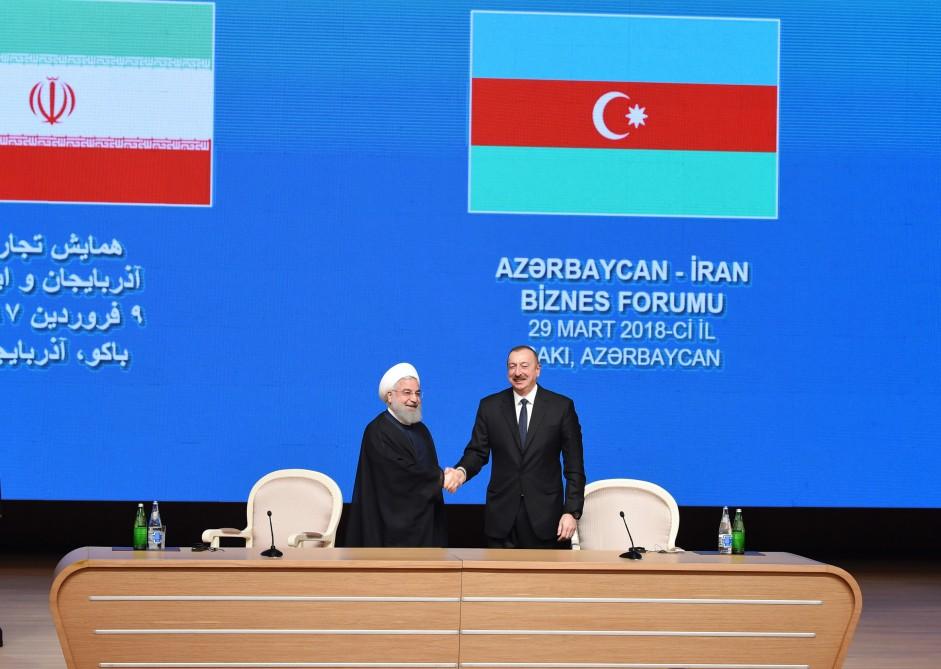 Azərbaycan və İran prezidentləri biznes forumda iştirak ediblər (FOTO) (YENİLƏNİB-4)