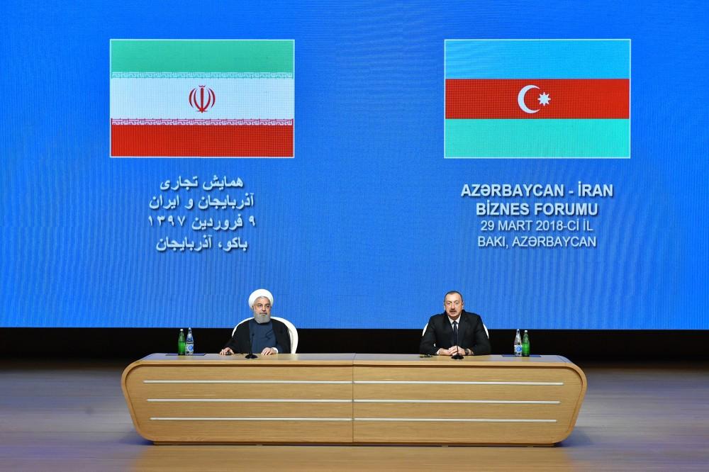 Azərbaycan və İran prezidentləri biznes forumda iştirak ediblər (FOTO) (YENİLƏNİB-4)