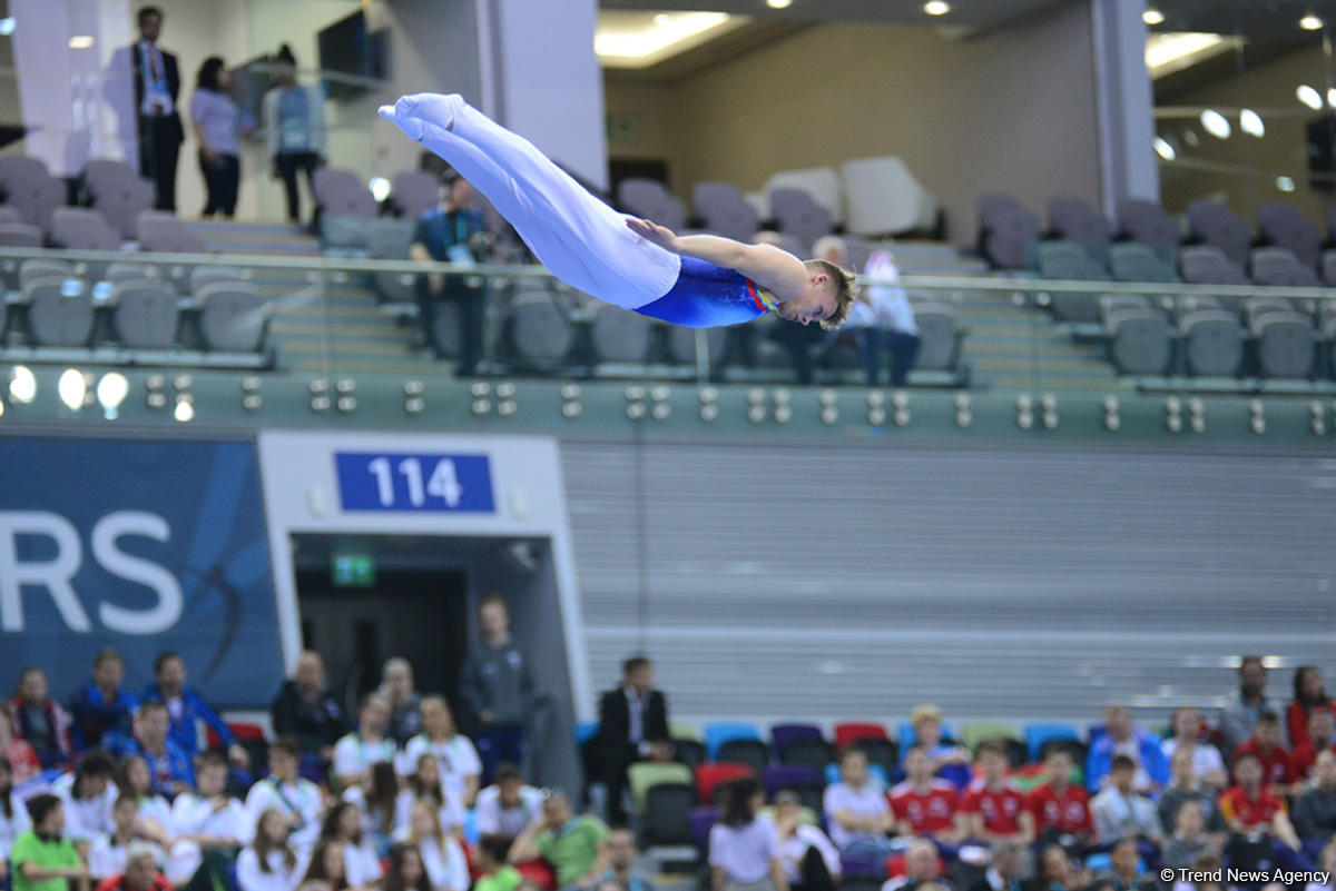 Bakıda batut gimnastikası, ikili mini-batut və tamblinq üzrə Avropa çempionatının birinci günü start götürüb (FOTO)