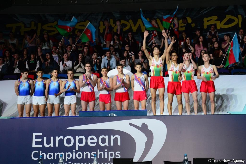 Batut gimnastikası üzrə Avropa Çempionatının ikinci gününün qalibləri və mükafatçılarının mükafatlandırma mərasimi keçirilib (FOTO)