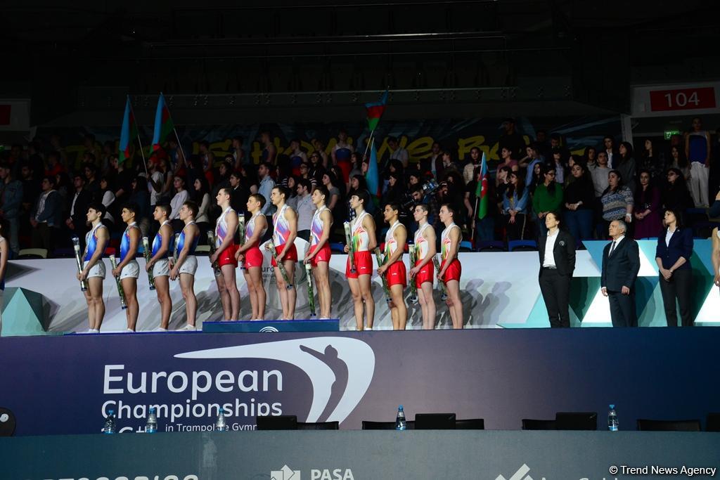 Batut gimnastikası üzrə Avropa Çempionatının ikinci gününün qalibləri və mükafatçılarının mükafatlandırma mərasimi keçirilib (FOTO)