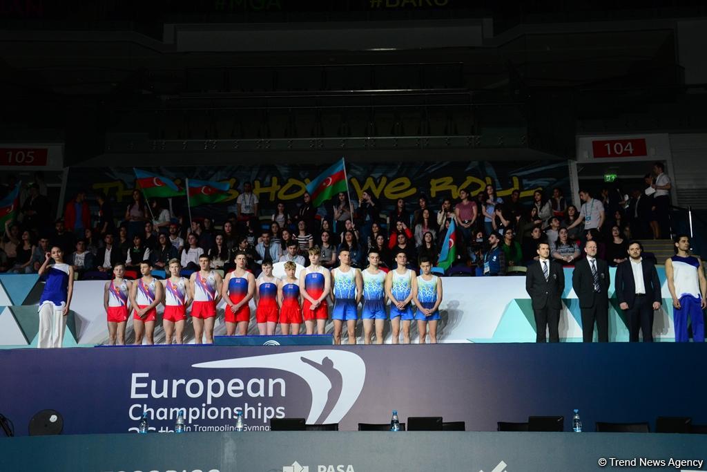 Batut gimnastikası üzrə Avropa Çempionatının ikinci gününün qalibləri və mükafatçılarının mükafatlandırma mərasimi keçirilib (FOTO)