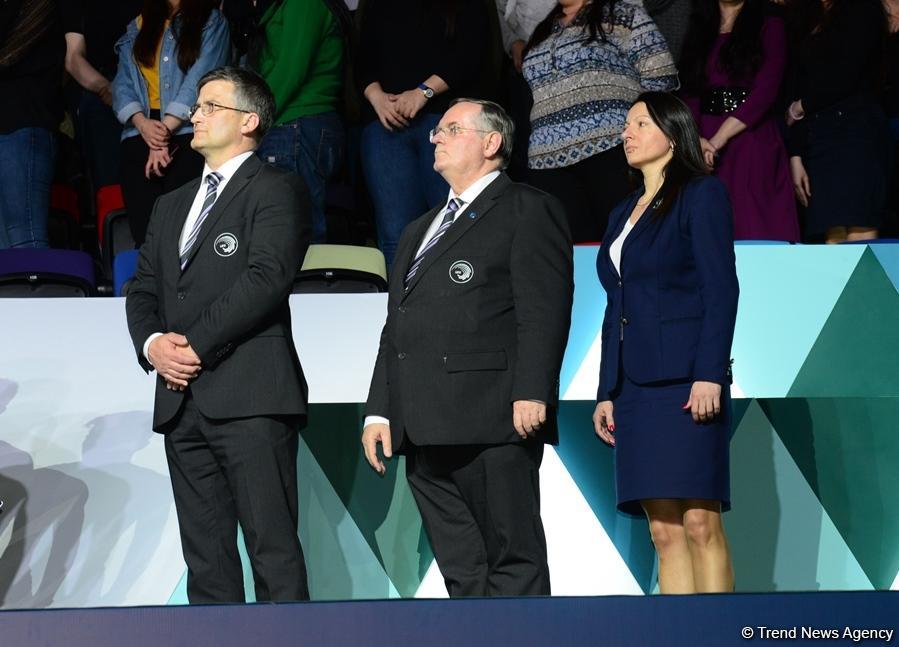 Batut gimnastikası üzrə Avropa Çempionatının ikinci gününün qalibləri və mükafatçılarının mükafatlandırma mərasimi keçirilib (FOTO)