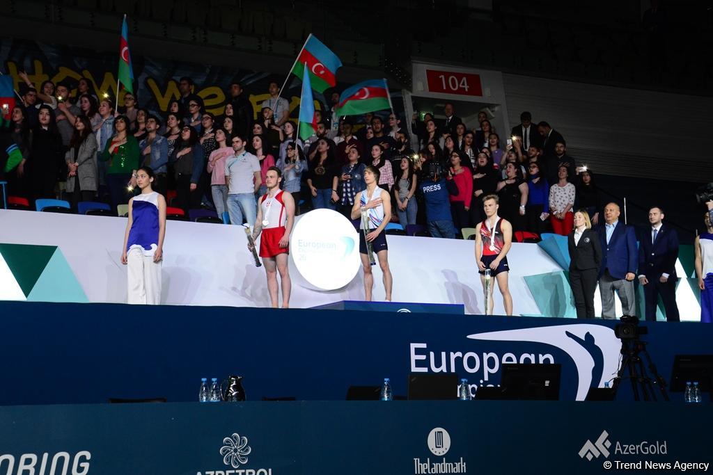 Batut gimnastikası üzrə Avropa çempionatının növbəti qalibləri mükafatlandırılıb (FOTO)