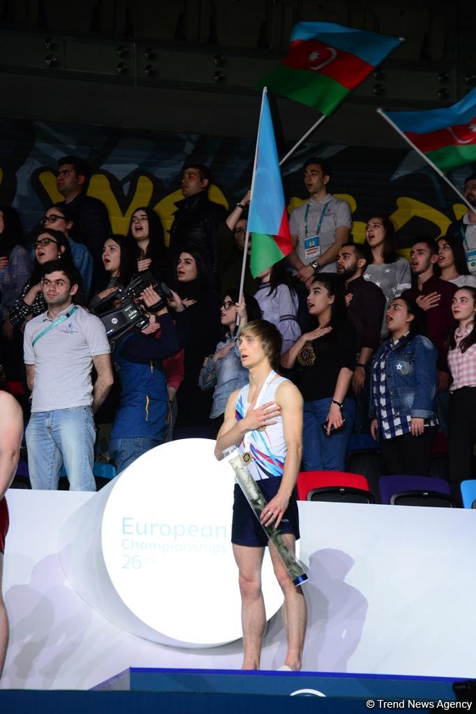 Batut gimnastikası üzrə Avropa çempionatının növbəti qalibləri mükafatlandırılıb (FOTO)
