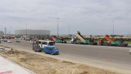Heydər Əliyev prospektinin bir hissəsində təmir-tikinti işləri aparılır (FOTO/VİDEO)