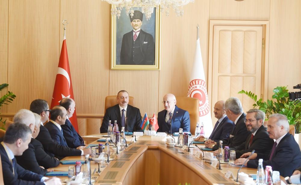 Prezident İlham Əliyev Türkiyə Böyük Millət Məclisinin sədri ilə görüşüb (YENİLƏNİB) (FOTO)