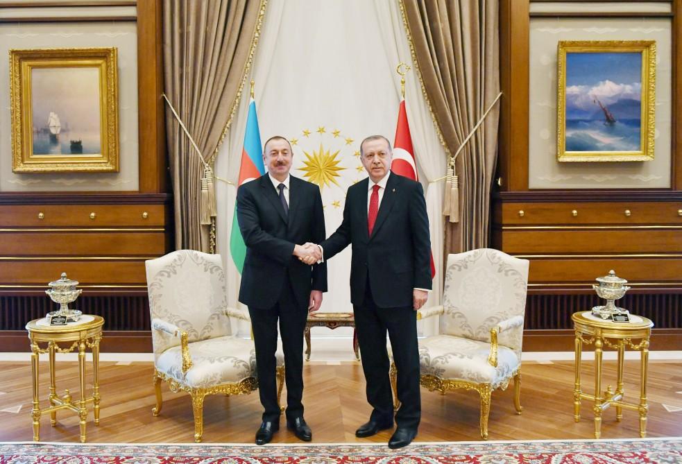 Ankarada Azərbaycan və Türkiyə prezidentlərinin təkbətək görüşü olub (FOTO) (YENİLƏNİB)