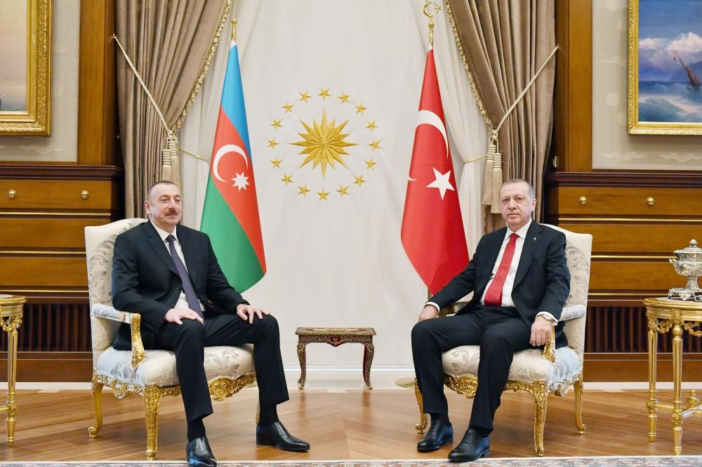 Ankarada Azərbaycan və Türkiyə prezidentlərinin təkbətək görüşü olub (FOTO) (YENİLƏNİB)