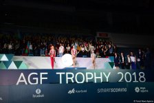 Bədii gimnastika üzrə Dünya Kubokunda gimnastların mükafatlandırılması mərasimi keçirilib (FOTO)