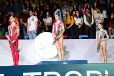 Bədii gimnastika üzrə Dünya Kubokunda gimnastların mükafatlandırılması mərasimi keçirilib (FOTO)