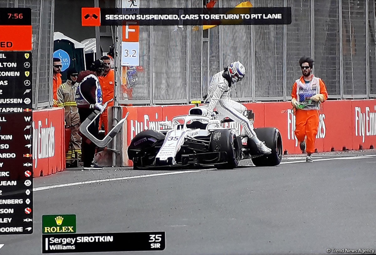Formula 1-də rusiyalı pilot qəza törətdi (FOTO)