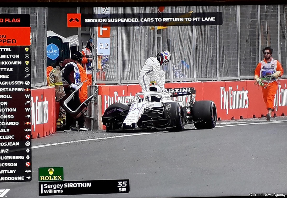 Formula 1-də rusiyalı pilot qəza törətdi (FOTO)