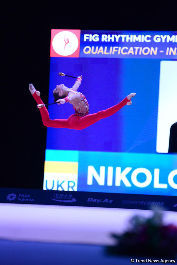 Ukraynalı gimnast Bakıda Dünya Kubokunda gürzlərlə hərəkətdə qızıl medal qazanıb