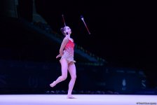 Bakıda bədii gimnastika üzrə Dünya Kubokunun üçüncü yarış günündə ən gözəl məqamlar (FOTO)
