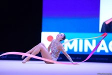 Bakıda bədii gimnastika üzrə Dünya Kubokunun üçüncü yarış günündə ən gözəl məqamlar (FOTO)