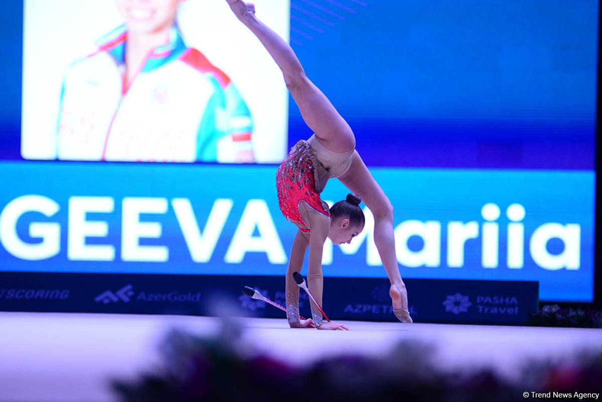 Bakıda bədii gimnastika üzrə Dünya Kubokunun üçüncü yarış günündə ən gözəl məqamlar (FOTO)