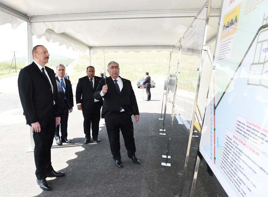 Prezident İlham Əliyev Xızıda avtomobil yolunun açılışında iştirak edib (FOTO) (YENİLƏNİB)