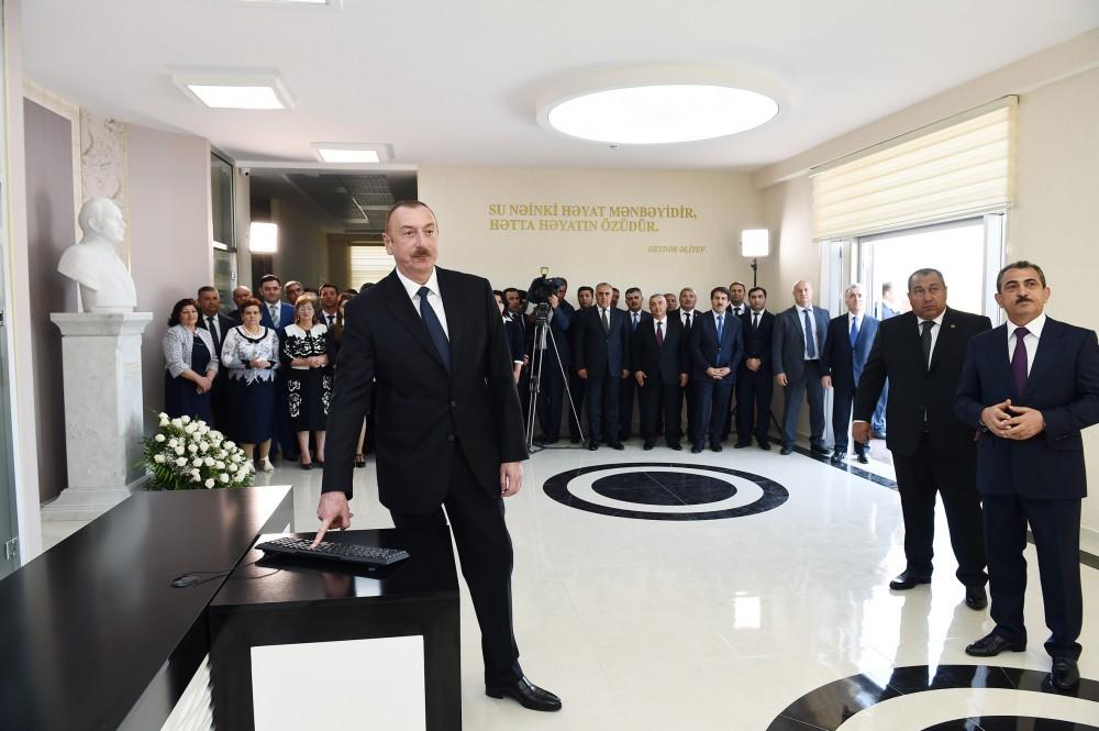 Azərbaycan Prezidenti Xızı şəhərinə və Altıağac qəsəbəsinə içməli suyun verilməsi mərasimində iştirak edib (FOTO) (YENİLƏNİB)