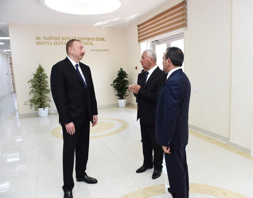 Azərbaycan Prezidenti Xaçmaz şəhərinə içməli suyun verilməsi mərasimində iştirak edib (FOTO) (YENİLƏNİB)