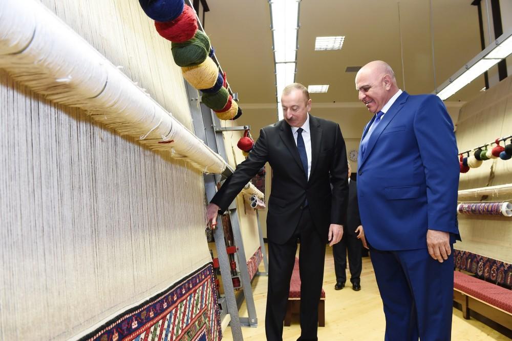 Prezident İlham Əliyev "Azərxalça" ASC-nin Xaçmaz filialının açılışında iştirak edib (FOTO) (YENİLƏNİB)