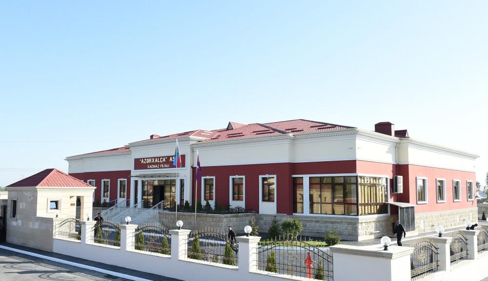 Prezident İlham Əliyev "Azərxalça" ASC-nin Xaçmaz filialının açılışında iştirak edib (FOTO) (YENİLƏNİB)
