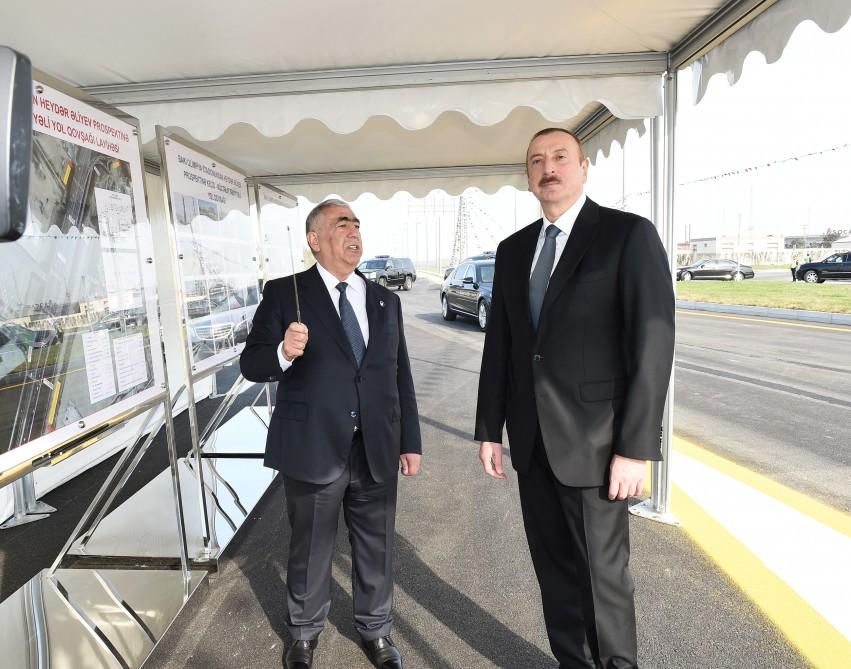 Prezident İlham Əliyev keçid və yol qovşağının açılışında iştirak edib (FOTO) (YENİLƏNİB)