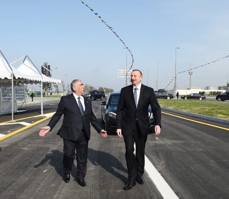 Prezident İlham Əliyev keçid və yol qovşağının açılışında iştirak edib (FOTO) (YENİLƏNİB)