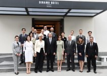 Prezident İlham Əliyev və birinci xanım Mehriban Əliyeva Bakıda "Dinamo" otelinin açılışında iştirak ediblər (YENİLƏNİB-2) (FOTO)