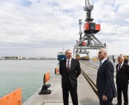 Prezident İlham Əliyev Bakı Beynəlxalq Dəniz Ticarət Limanı Kompleksinin açılışında iştirak edib (FOTO) (YENİLƏNİB-2)