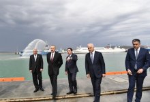 Prezident İlham Əliyev Bakı Beynəlxalq Dəniz Ticarət Limanı Kompleksinin açılışında iştirak edib (FOTO) (YENİLƏNİB-2)