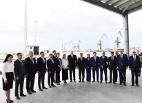 Prezident İlham Əliyev Bakı Beynəlxalq Dəniz Ticarət Limanı Kompleksinin açılışında iştirak edib (FOTO) (YENİLƏNİB-2)
