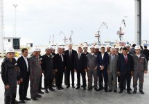 Prezident İlham Əliyev Bakı Beynəlxalq Dəniz Ticarət Limanı Kompleksinin açılışında iştirak edib (FOTO) (YENİLƏNİB-2)