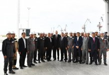 Prezident İlham Əliyev Bakı Beynəlxalq Dəniz Ticarət Limanı Kompleksinin açılışında iştirak edib (FOTO) (YENİLƏNİB-2)