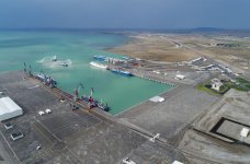 Prezident İlham Əliyev Bakı Beynəlxalq Dəniz Ticarət Limanı Kompleksinin açılışında iştirak edib (FOTO) (YENİLƏNİB-2)