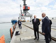 Prezident İlham Əliyev Bakı Beynəlxalq Dəniz Ticarət Limanı Kompleksinin açılışında iştirak edib (FOTO) (YENİLƏNİB-2)