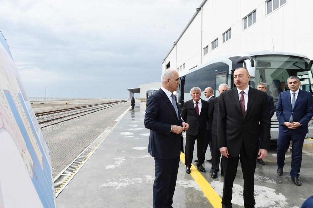 Prezident İlham Əliyev Bakı Beynəlxalq Dəniz Ticarət Limanı Kompleksinin açılışında iştirak edib (FOTO) (YENİLƏNİB-2)