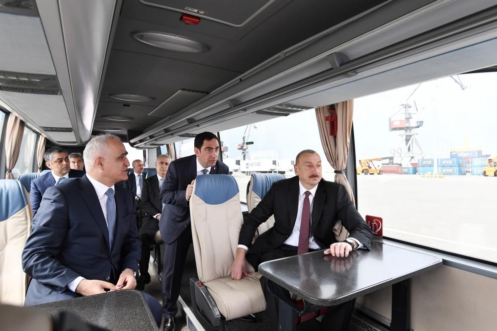 Prezident İlham Əliyev Bakı Beynəlxalq Dəniz Ticarət Limanı Kompleksinin açılışında iştirak edib (FOTO) (YENİLƏNİB-2)