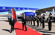 Prezident İlham Əliyev Naxçıvan Muxtar Respublikasına səfərə gəlib (FOTO)