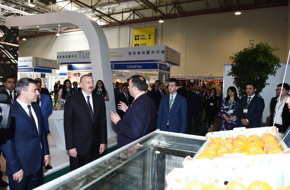 Prezident İlham Əliyev XXIV Azərbaycan Beynəlxalq Qida Sənayesi və XII Azərbaycan Beynəlxalq Kənd Təsərrüfatı sərgiləri ilə tanış olub (YENİLƏNİB -2)