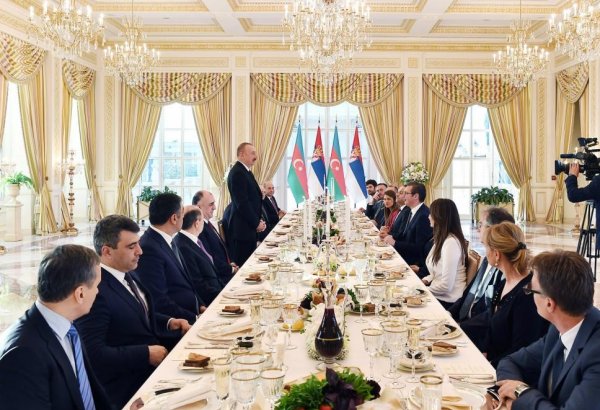 Prezident İlham Əliyevin adından Serbiya Prezidentinin şərəfinə rəsmi ziyafət verilib