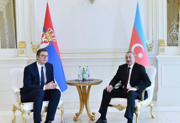 Azərbaycan və Serbiya prezidentlərinin təkbətək görüşü olub (FOTO)